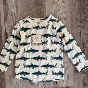 Kate Quinn White Shirt with Green Shark Design